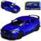 Hon-da Civic Type-R 10. Generation Limousine Blau Ab 2015 mit Rückzugsmotor ca 1/43 1/36-1/46 Modell Auto mit individiuellem Wunschkennzeichen