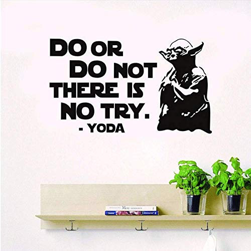 Versuchen Sie Nicht Oder Nicht Versuchen Sie Yoda Wandaufkleber Wagen Sie Es, Wandtattoos Kinderzimmer Familiendekoration Kindergarten Kunst Tapete 55 * 33Cm Zu Versuchen