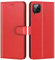 New&Teck Coque pour Samsung Galaxy A12, Housse Etui Portefeuille Cuir Multifonction, Fermeture Magnétique à Clapet Anti-Choc (Rouge)