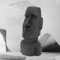 ECD Germany Moai Figur Rapa Nui Kopf 53,5 cm hoch aus wetterfestem Steinguss Kunstharz, Anthrazit, Osterinsel Statue als Dekoration für Haus & Garten, Gartenfigur Dekofigur, Skulptur für Innen & Außen