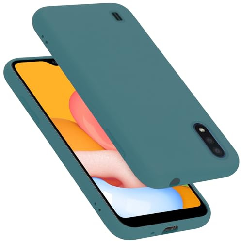 Cadorabo Hülle kompatibel mit Samsung Galaxy A01 Hülle Silikon Handyhülle für Galaxy A01 Case aus flüssigem Silikon- Kratzfeste und stoßfeste dünne TPU Schutzhülle - Liquid GRÜN