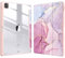 FINTIE Hybrid Hülle für iPad Pro 12.9 2022 (6. Generation)/ iPad Pro 12.9 2021/2020/2018 mit Stifthalter - Stoßfeste Schutzhülle mit transparenter Hartschale auf der Rückseite, Rosa Marmor