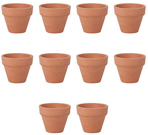 10Pcs 4. 5X4cm Petit Mini Pot en Terre Cuite Rouge Poterie Pot De Pépinière Cactus Pots De Fleurs Succulent Pot avec Drainage Trou pour Le Jardinage Jardin Balcon