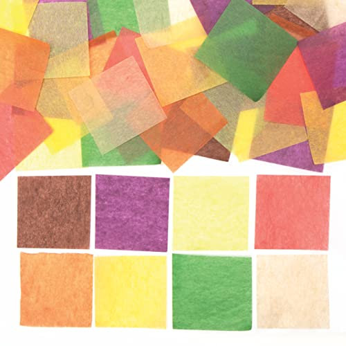 Baker Ross FE602 Herbst Mini Seidenpapier Quadrate - Packung mit 4000, farbiges Papier für Kinder zum basteln und Gestalten