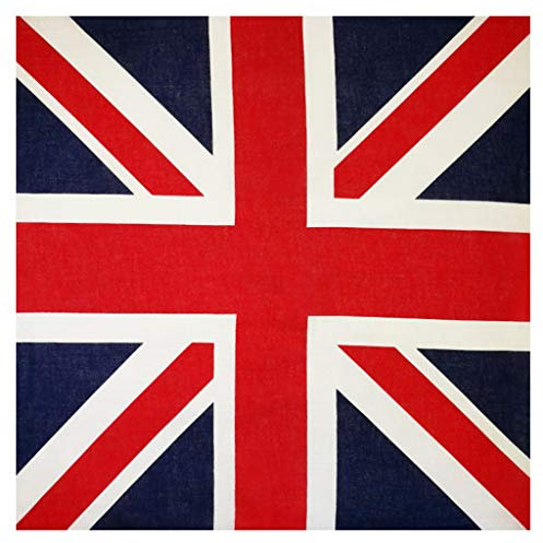 DAISHIAO 54x54cm Unisex Bandiera Britannica Union Jack Biker Square Bandana Football Fan Carnevale Cotone Testa Wrap Hip Hop Dancing Fazzoletto