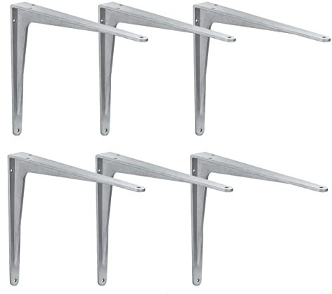Gedotec Schwerlastkonsole Alu Regal-Konsole | SPARTA | Tiefe: 400 mm | 6 Stück | Schwerlastträger aus Aluminium | Tragkraft 340 kg für Wandregale | Regalträger rostfrei | Wand-Winkel