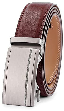 guvoosm Gürtel Herren,Leder Automatik Gürtel Für Herren Business Anzug -3,5cm Breite-800-125-Brown 6033