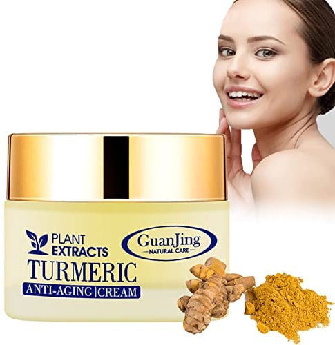 Turmeric Anti-Aging Face Cream, Tagescreme für Frauen, Anti-Aging Gesichtspflege zur Förderung der Zellregeneration, Es reduziert das Auftreten von Falten und erhöht die Hautfestigkeit, 50 ml