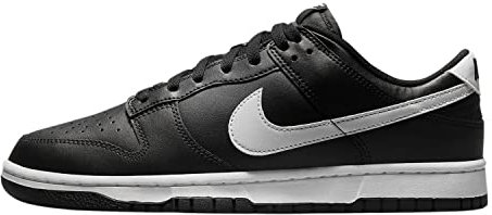 Nike Herren Dunk Low Retro-Schuhe, Schwarz/Weiß, Größe 45.5 EU