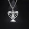 Halskette mit Anhänger Halskette mit Kerze Menora-Anhänger Halskette für Damen und Herren Emblem-Schmuck Chanukka-Geschenke Schmuck Geburtstagsgeschenke für Damen und Herren