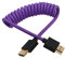 HangTon 4K 8K 60p Kabel Typ A HDMI 2.1 auf HDMI geflochten gewickelt für Atomos Ninja V SmallHD Blackmagic Monitor Panasonic Sony Canon Nikon Kamera lila