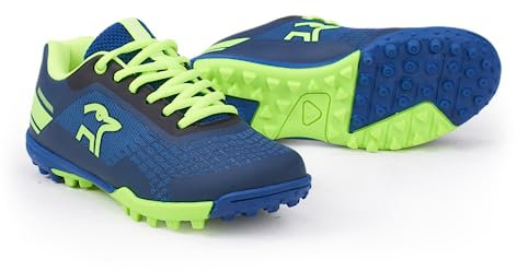 Kookaburra Orbit Junior Zapato de Hockey, césped Unisex-Juvenil, Azul y Amarillo, 1 (Reino Unido)