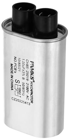 PATIKIL Microwave Capacitor, 1uF AC 2100V High Voltage Capacitor 20mm Pin Distance for Universal Microwave Oven, Silver Tone