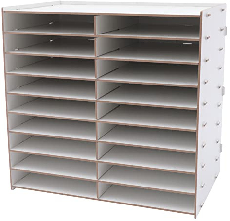 GramStudio 18 Fächer Stackable Master Literature Organizer 51 x 33 x 49cm Dokumentenhalter A4 Papierablage Aktenaufbewahrung Ablagesystem für Büro Arbeitszimmer Schule Office