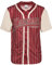 Karl Kani Herren KM234-002-1 KK Trekking Block Pinstripe Baseball Shirt L DarkRed/Cream