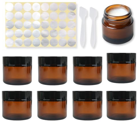 amber glass jars,empty cosmetic jars with lids 8 x 30ml,Small Sample Pots