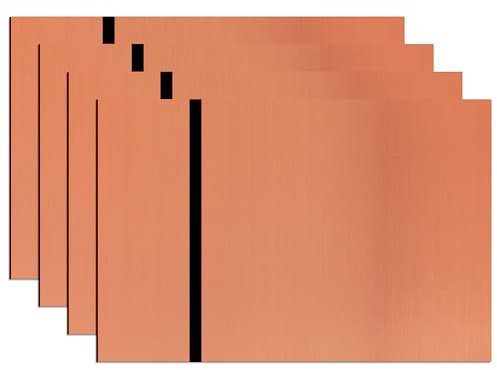 sculpfunDIY Señales de acrílicos cepilladas de oro rosa de 4 piezas para grabado láser, 20 x 30 cm sensación metálica personalizados para negocios en casa, oficina en casa, placa de oro rosa