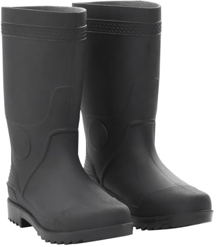 vidaXL Gummistiefel, Regenstiefel Rutschfest, Anglerstiefel Wasserdicht, Arbeitsstiefel Gartenstiefel Halbschaft Stiefel, Schwarz Größe 41 PVC