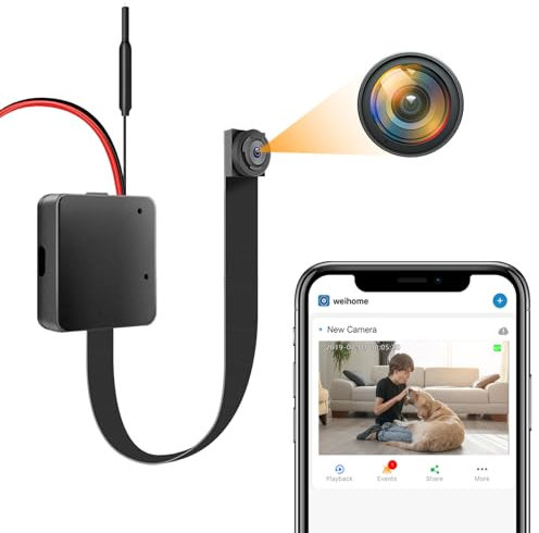 HGYGHO Mini Telecamera WiFi Senza Fili, 1080P DIY Wireless Piccole Videocamere di Sorveglianza con App per IOS Movimento Attivato Avvisi Microcamera di Sicurezza Segreta con Batteria per Interni