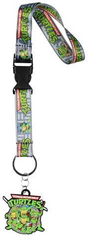 Nickelodeon – Lanière de poignet pour clés avec porte-clés en caoutchouc de 5,1 cm | Dragonne de poignet et de poignet pour badge d'identité