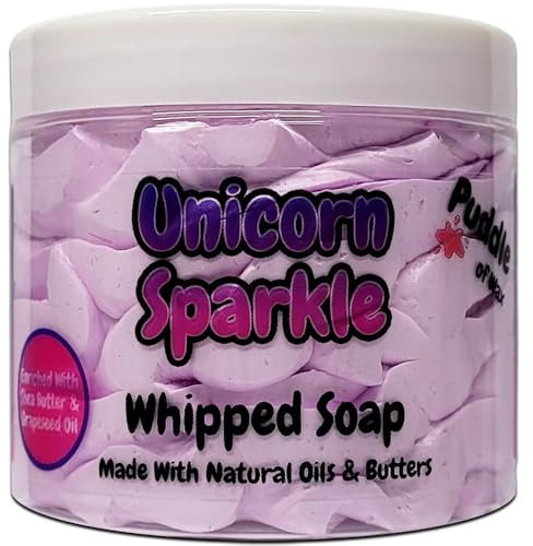 Unicorn Sparkle Whipped Soap Body Wash - 150g - Natural Oils and Butters - Sweet Scent - Vegan Friendly - Puddle of Wax - Made in the UK