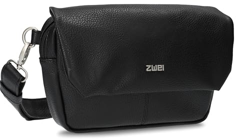 Zwei Damen Hip Bag Mademoiselle.M MH40 Crossbody Bag 2 Liter Volumen, kleine Messenger Bag als Hüfttasche, Bauchtasche oder Brusttasche zu tragen, klassisch-elegant (Noir)