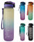 Water Bottle 1L Sport Drinks Jug with Time Marking & Lock Cover, Leak Proof 1 Liters Water Bottle with Portable Straps, Purple Water Canteen Bottle (purple)