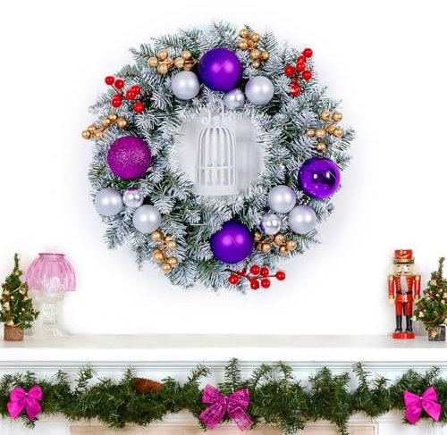 Figarge Osterkranz Kranz frühling 30 cm Türkranz Außen Künstliche Blumen Türkranz für Frühling und Sommer Geeignet für alle Jahreszeiten für Haustür, Kamin und Wanddekoration