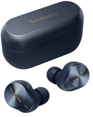 Technics EAH-AZ80E-A Auriculares inalámbricos con cancelación de Ruido, Bluetooth, Auriculares intrauditivos con micrófono, Ajuste Personalizable, hasta 7 Horas de reproducción, Azul Medianoche