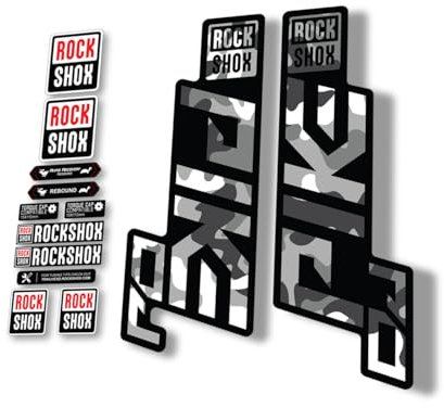 Fork Replacement Decal Sticker Compatibale for Rock Shox Pike DJ 2021 Series White Camo (Matte)