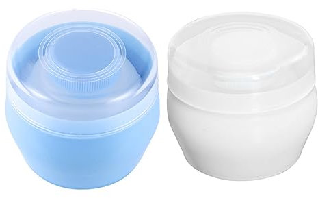 JOINPAYA Puderquaste 2 Stück Für Gesicht Und Körper Kunststoff Puderquastenbehälter Mit Flauschquaste Sanftes Finish Praktische Aufbewahrung Für Puder Geschenk Für Frischgebackene Mütter