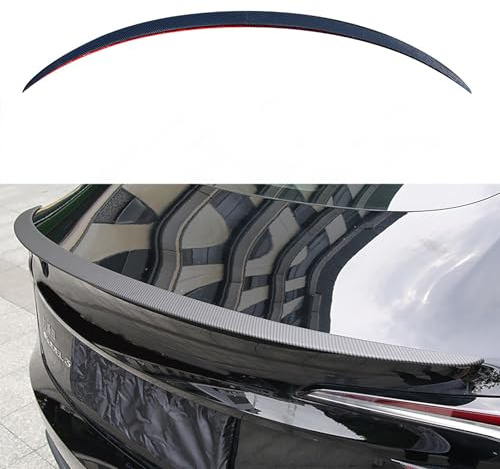 Treesiche Original Spoiler Für Tesla Model 3 2024 2025 Highland, Heckspoiler Flügel Lippe,Carbonfaser Spoiler Heckflügel Für Tesla Model 3 Highland (Mattes Carbon)