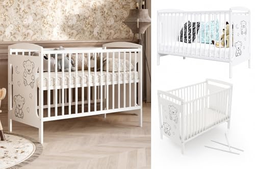 Generico Lettino Ted 60x120cm con Materasso 120x60x6 cm