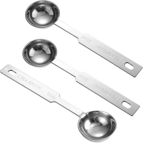 Wanmu 3 Pcs Measuring Spoons, 1/3 TSP, 1 Tbsp(1/6oz, 5ml), Food Grade Stainless Steel Measuring Scoop, Small Measure Cups for Measurings Dry & Liquid Ingredients