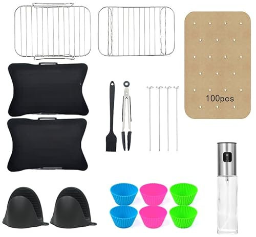 HOMIKLSA Ninja Heißluftfritteuse Zubehör, Ninja Airfryer Zubehör für Ninja Foodi Max Dual Zone AF400EU/AF300EU (7,6L–9,5L) Und anderen Dual Zone Air Fryer, BPA-frei Air Fryer Accessories
