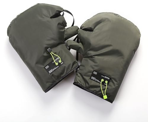 Motorrad Lenker Handschuhe für Suzuki Viva 2016-2022, Winter Wasserdicht Schutz Lenkerhandschuhe Motorrad Handwärmer,Army Green