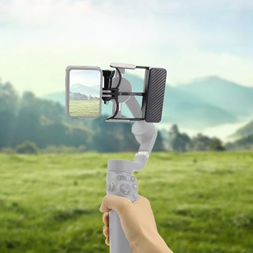 Sxhlseller Adaptateur Stabilisateur Universel pour Téléphone, en Alliage D'aluminium et Fibre de Carbone, avec Arceau, Compatible avec Les 8, 7P, 7, 6 et Action 5. Permet des Prises de