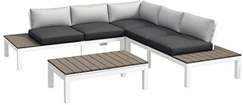 OUTLIV. Hamilton Loungeecke 4tlg Alu/Polster, modernes Design für Ihren Außenbereich, inklusive praktischem Loungetisch