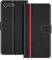 COODIO Handyhülle für Sony Xperia XZ Premium Handy Hülle, Sony Xperia XZ Premium Hülle Leder Handytasche für Sony Xperia XZ Premium Klapphülle Tasche, Schwarz/Rot