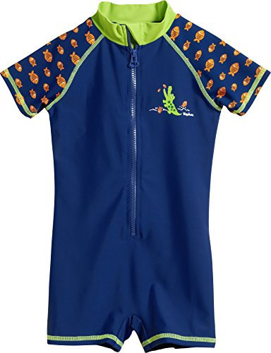 Playshoes UV-Schutz Einteiler Unisex Kinder Badeanzug Schwimmanzug Badebekleidung, Krokodil, 74/80