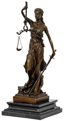 aubaho Bronzeskulptur Justitia Justizia Statue Bronze Figur Skulptur Antik-Stil - 35cm