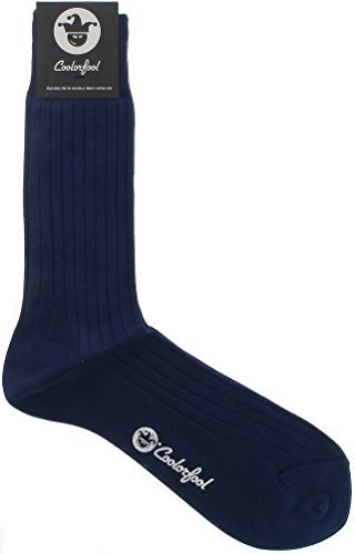 Coolorfool Calzini filo di Scozia di lusso da uomo e da donna - 100% cotone pregiato Navy blu T46/48