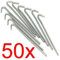 ADEPTNA Pack of 50 Heavy Duty Galvanised Steel Tent Pegs Metal for Long Life- Ideal for Camping Sports and Much More