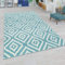 Paco Home Wohnzimmer Teppich, Rauten Muster in Pastell Farben, Moderner Boho Ethno Look, Grösse:240x320 cm, Farbe:Blau