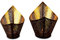 ROMINOX Geschenkartikel Teelichthalter mit Goldfolienauskleidung, Weihnachten, Grillparty, Valentinstag, Muttertag (Venezia (2er Set))