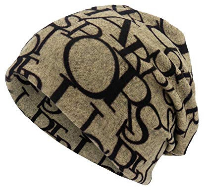 Yowablo Unisex Letter Print Schal Beanie Cap Casaul Outdoor Cabrio winddichte Hüte (1Khaki)