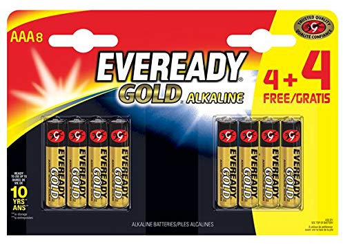 S11256 EVEREADY AAA / LR03 ALKALINE GOLD, PACK OF 4+4