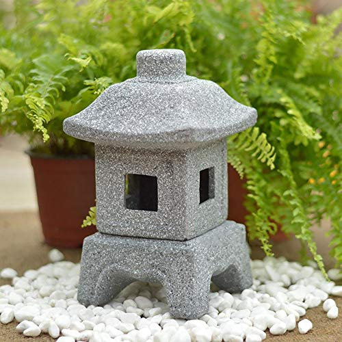 zenggp Candelabro Vintage Japonés Zen Pagoda Lámpara De Mesa De Jardín Linterna Decoración De Estatuas De Jardín