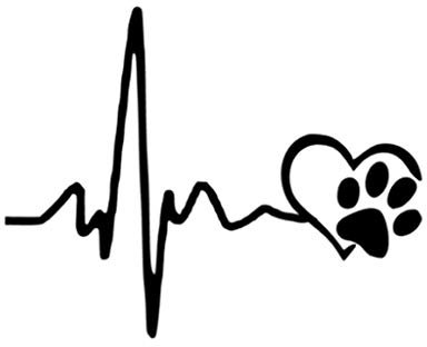 YO-HAPPY 13CM * 10.3CM Herzschlag Liebe Hund Fußabdrücke Lustige Vinyl Auto Aufkleber Aufkleber Kreativ