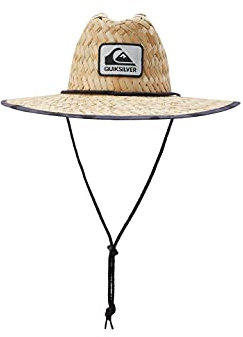 Quiksilver Outsider Lifeguard Wide Brim Beach Sun Straw Hat Chapeau de Soleil, Camouflage Noir Gris, X-Large Homme